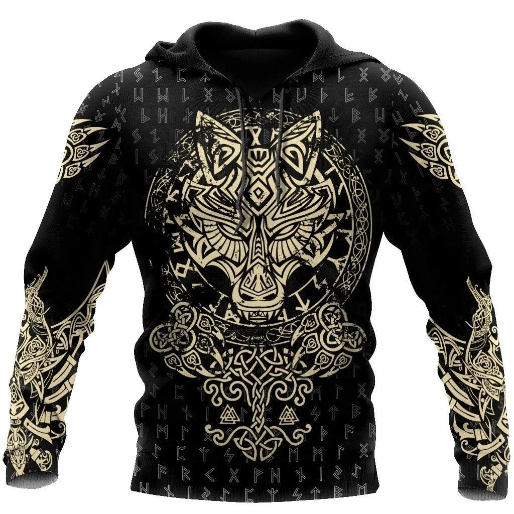 Viking Pullover Men Hoodie 3d Print Men's Hooded Sweatshirt