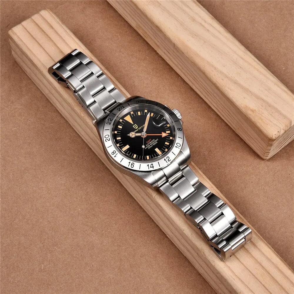 2024 New PAGANI DESIGN GMT Men Automatic Mechanical Watch Classic Retro Watch Stainless Steel 200m Waterproof - BlackDog T Shirt