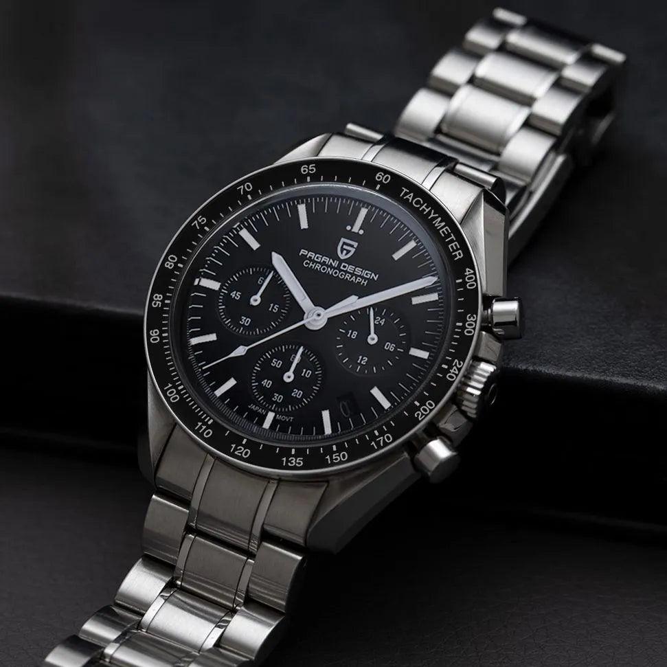 PAGANI DESIGN 2023 Neue Herrenuhren Top Luxus Quarzuhr für Männer Automatik Datum Geschwindigkeit Chronograph Saphir Spiegel Armbanduhr - BlackDog T Shirt