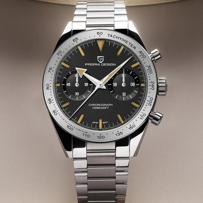 PAGANI DESIGN Modell PD1766( Eine Hommage )an eine legendäre Uhr, eine luxuriöse Interpretation des Retro-Originals Schmuckstück für Herren! Eine Mechanische Armbanduhr Saphirglas Edelstahl 100M wasserdichte Retro Automatikuhren - BlackDog T Shirt