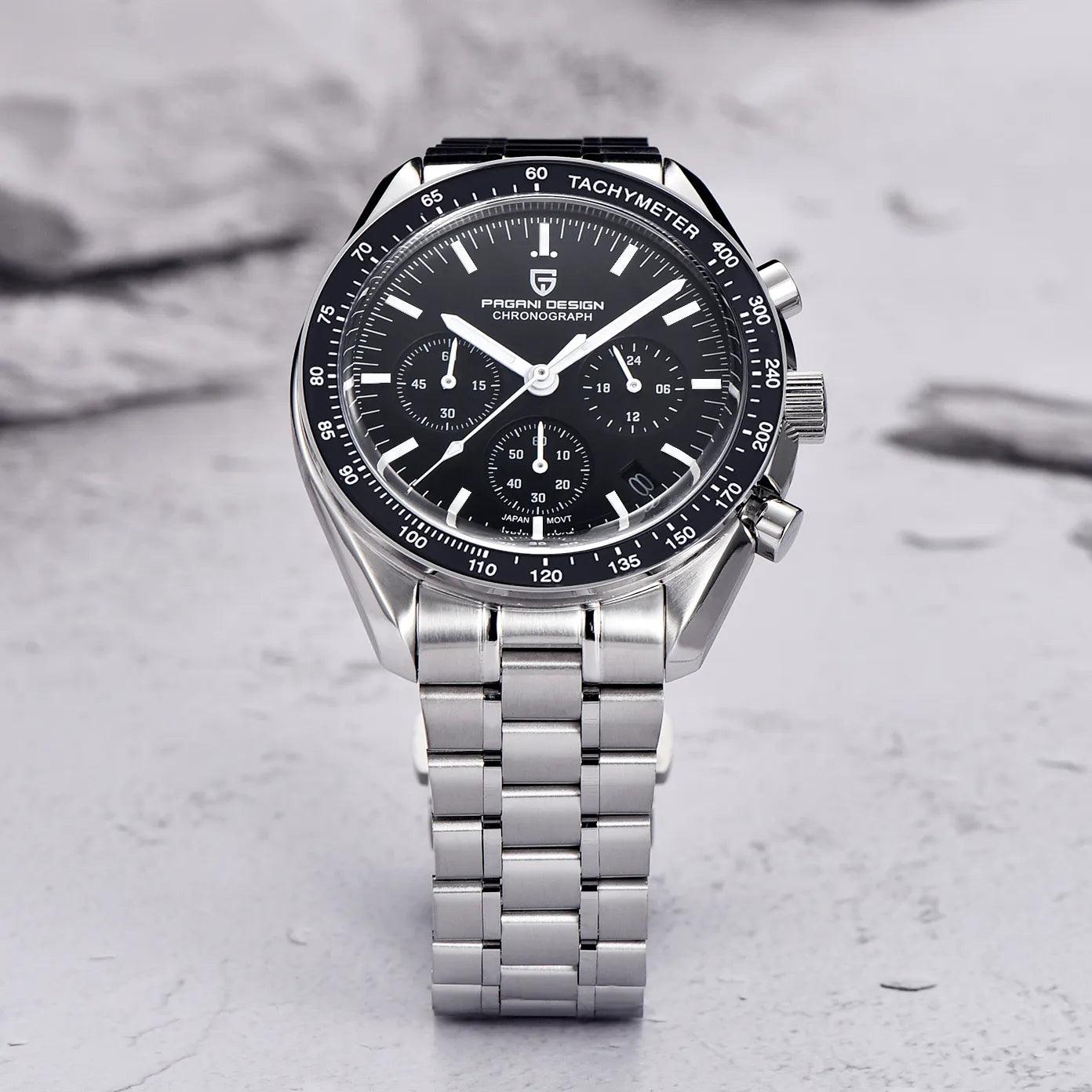 PAGANI DESIGN 2023 Neue Herrenuhren Top Luxus Quarzuhr für Männer Automatik Datum Geschwindigkeit Chronograph Saphir Spiegel Armbanduhr - BlackDog T Shirt