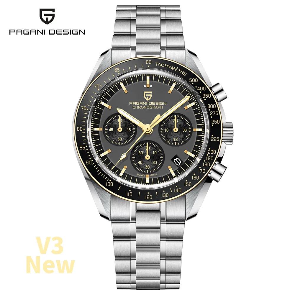 PAGANI DESIGN 2023 Neue Herrenuhren Top Luxus Quarzuhr für Männer Automatik Datum Geschwindigkeit Chronograph Saphir Spiegel Armbanduhr - BlackDog T Shirt