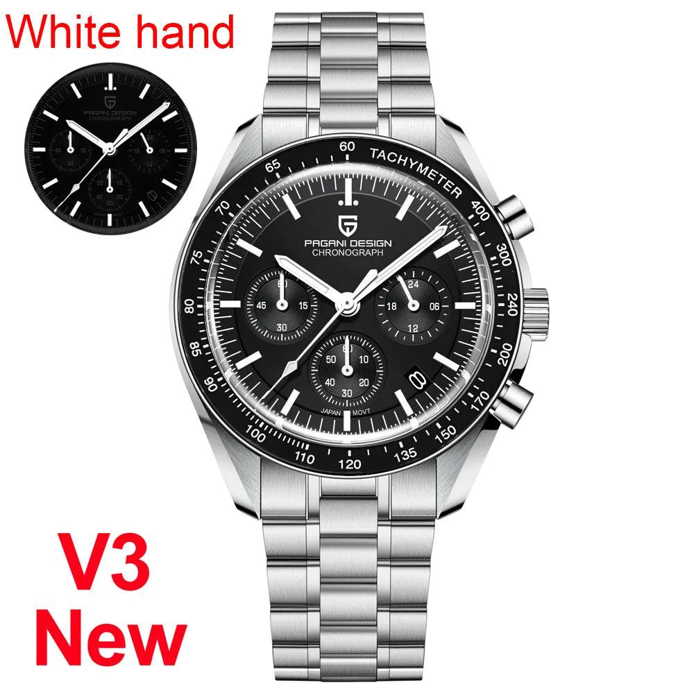 PAGANI DESIGN 2023 Neue Herrenuhren Top Luxus Quarzuhr für Männer Automatik Datum Geschwindigkeit Chronograph Saphir Spiegel Armbanduhr - BlackDog T Shirt