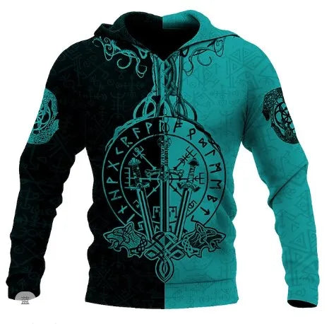 New Hoodie 3d Viking Harajuku Print Pullover Men's Hooded Sweatshirt