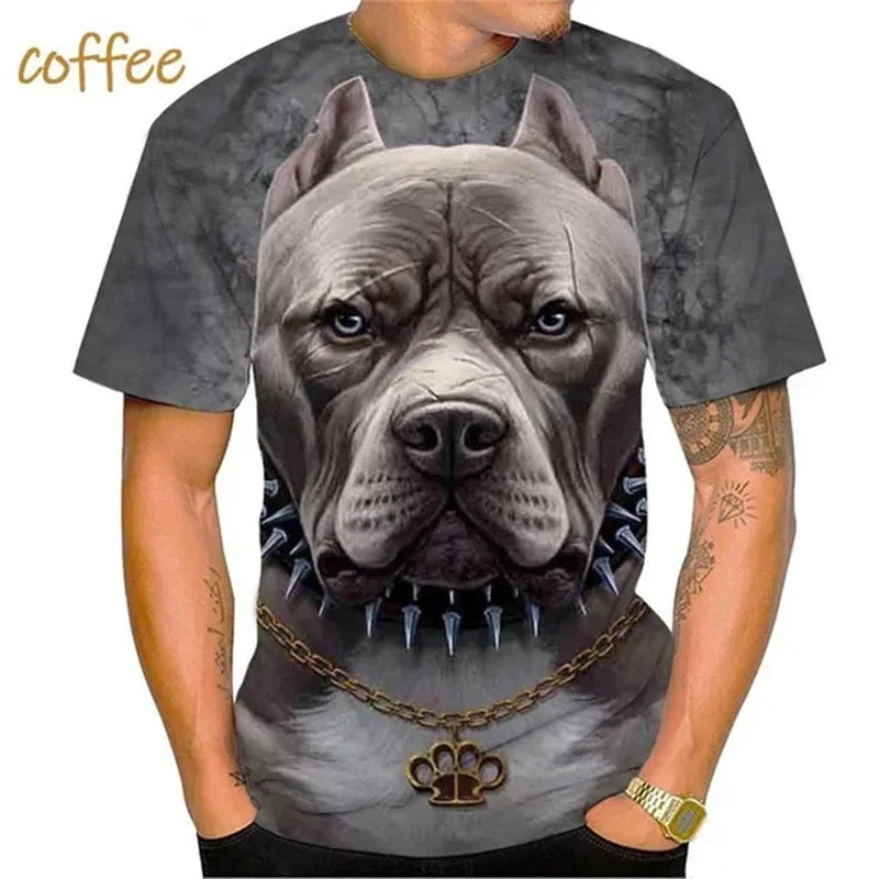 Fierce Bulldog Boxing T-Shirt Männer und Frauen Cooles Design 3D Bully Pitbull Print T-Shirt Neuheit Persönlichkeit T-Shirt Harajuku Fashion Streetwear - BlackDog T Shirt