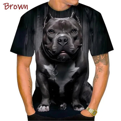 Fierce Bulldog Boxing T-Shirt Männer und Frauen Cooles Design 3D Bully Pitbull Print T-Shirt Neuheit Persönlichkeit T-Shirt Harajuku Fashion Streetwear - BlackDog T Shirt