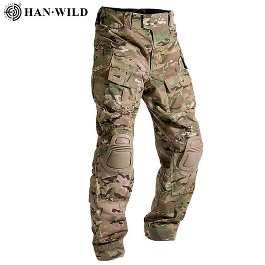 Herren Hose mit Knieschonern Airsoft Taktische Militärarmeehose MultiCam CP Wandern Camouflage Hose Multi-Pocket