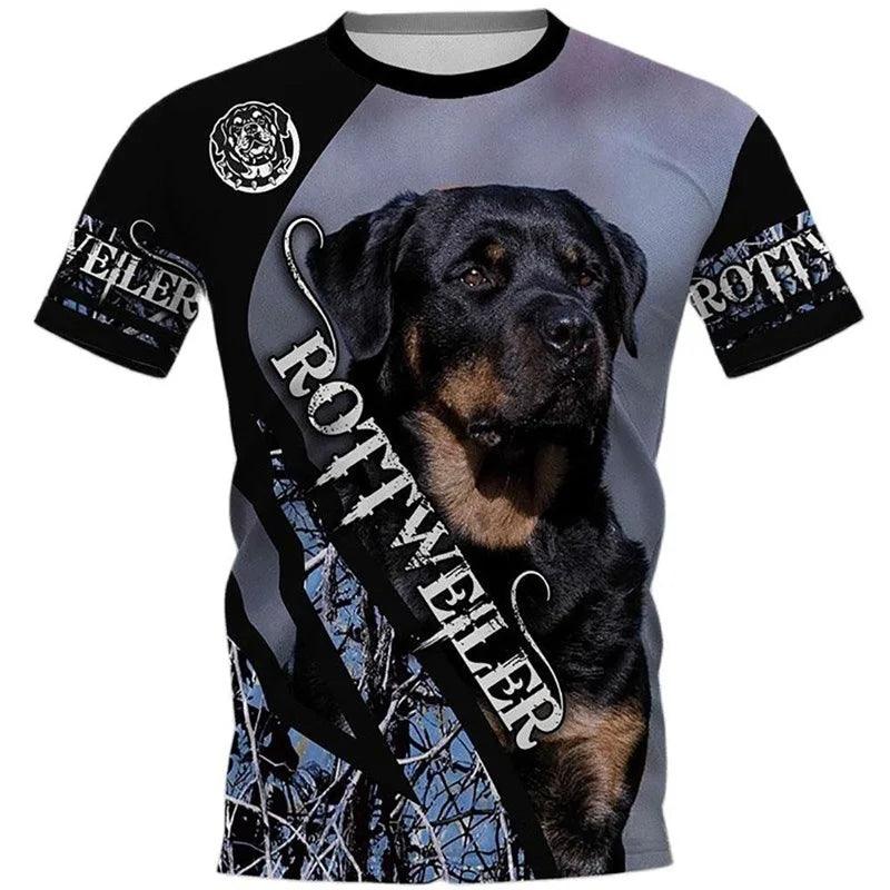 Entdecken Sie unsere exklusive Kollektion an 3D-Druck T-Shirts, die Ihre Liebe zu Hunderassen wie dem Cane Corso, Rottweiler, Pitbull, Labrador und Schäferhund widerspiegeln. - BlackDog T Shirt