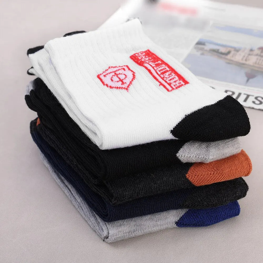 5Pairs Atmungsaktive Baumwolle Sport Strümpfe Männer Bambus Faser Herbst und Winter Männer Socken Schweiß Absorption Deodorant Business Sox