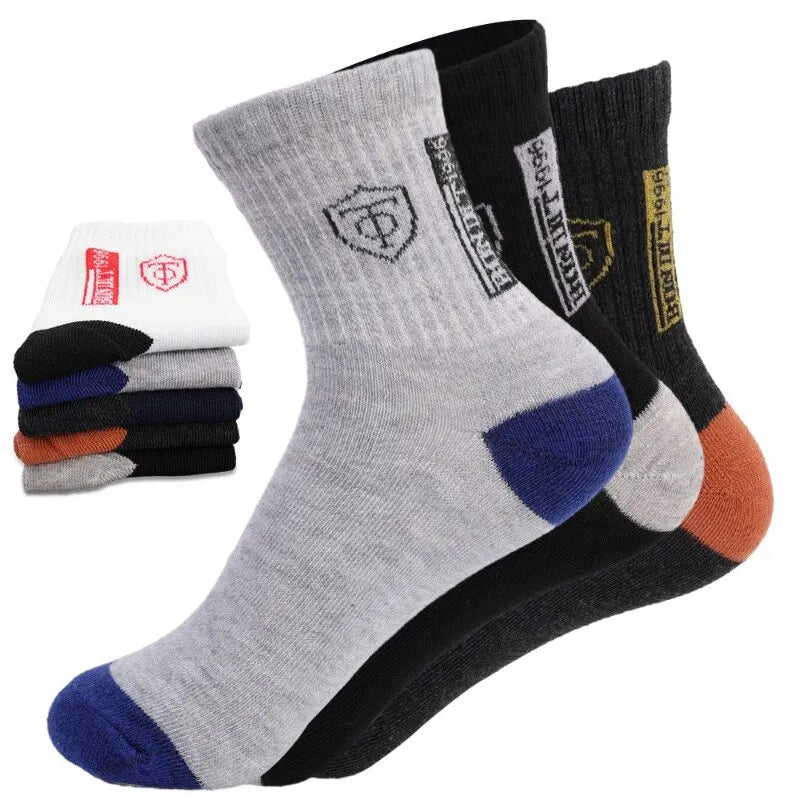 5Pairs Atmungsaktive Baumwolle Sport Strümpfe Männer Bambus Faser Herbst und Winter Männer Socken Schweiß Absorption Deodorant Business Sox