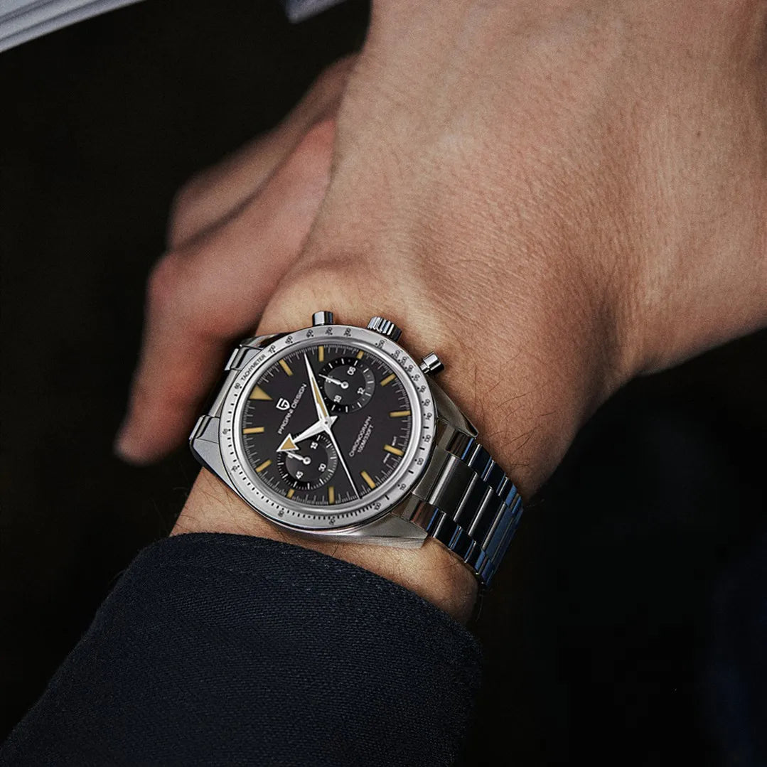 PAGANI DESIGN Modell PD1766( Eine Hommage )an eine legendäre Uhr, eine luxuriöse Interpretation des Retro-Originals  Schmuckstück für Herren! Eine Mechanische Armbanduhr Saphirglas Edelstahl 100M wasserdichte Retro Automatikuhren