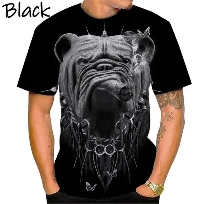 Fierce Bulldog Boxing T-Shirt Männer und Frauen Cooles Design 3D Bully Pitbull Print T-Shirt Neuheit Persönlichkeit T-Shirt Harajuku Fashion Streetwear