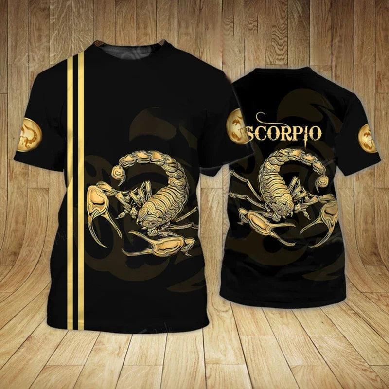 Skorpion 3D-Druck T-Shirts Mode Lässig , Sportshirt - BlackDog T Shirt