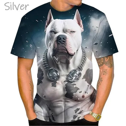 Fierce Bulldog Boxing T-Shirt Männer und Frauen Cooles Design 3D Bully Pitbull Print T-Shirt Neuheit Persönlichkeit T-Shirt Harajuku Fashion Streetwear - BlackDog T Shirt