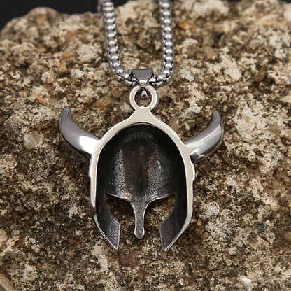 Fashion Vintage Helmet Mask Pendant for Men 316L Stainless Steel Nordic Celtic Knot Necklace Biker Amulet Jewelry Dropshipping
