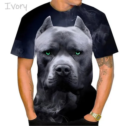 Fierce Bulldog Boxing T-Shirt Männer und Frauen Cooles Design 3D Bully Pitbull Print T-Shirt Neuheit Persönlichkeit T-Shirt Harajuku Fashion Streetwear - BlackDog T Shirt