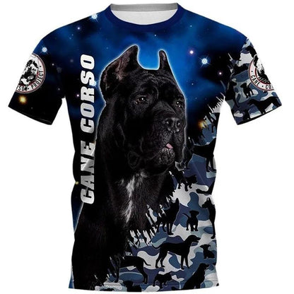 Entdecken Sie unsere exklusive Kollektion an 3D-Druck T-Shirts, die Ihre Liebe zu Hunderassen wie dem Cane Corso, Rottweiler, Pitbull, Labrador und Schäferhund widerspiegeln. - BlackDog T Shirt